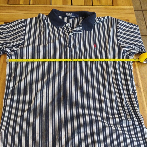 Polo Ralph Lauren Men's Polo Shirt Blue White Stripe Size XL Short Sleeve - Picture 5 of 5